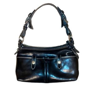 Dooney & Bourke Black Florentine Vacchetta Leather Small Lucy Hobo